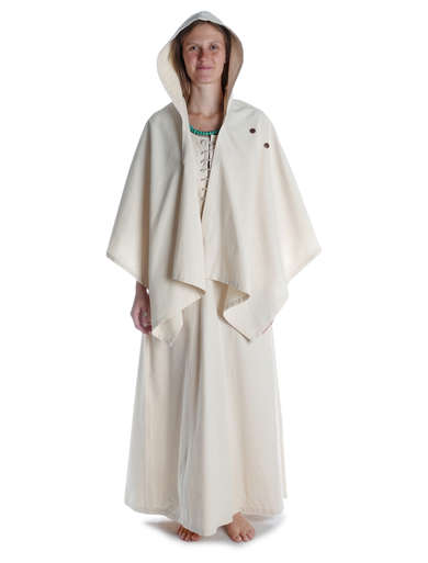 Mittelalter Kleid Nereja in Beige Frontansicht 2